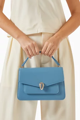 Buy BVLGARI Blue Serpenti Forever Maxi Chain Bag Crossbody Bag in Nappa for Women Online Ounass Kuwait