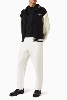 Buy Kith Black Wyona Full-zip Varsity Sweater in Chunky-cotton for