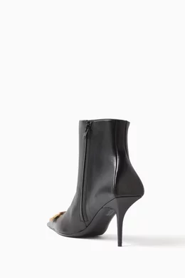 Buy Balenciaga Black Square Knife BB 80 Boots in Soft Nappa