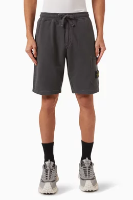 Buy Stone Island Grey Cargo Bermuda Shorts in Cotton-fleece for