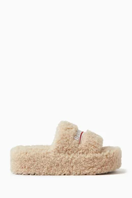 Furry platform sandals online