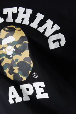 Buy A Bathing Ape Black 1st Camo College T-shirt in Cotton for Men
