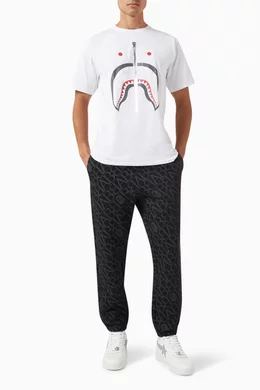 Buy A Bathing Ape Black Sport Monogram Pants in Cotton-blend for 