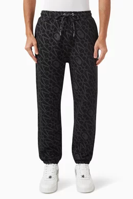 Buy A Bathing Ape Black Sport Monogram Pants in Cotton-blend