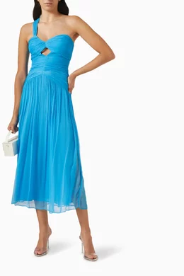 shona joy margot ruched midi dress MARGOT RUCHED BODICE MIDI DRESS - SAILOR RED