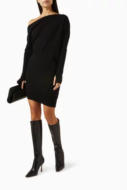 self portrait pink knit mini dress self-portrait - Pink Pointelle Knit Mini Dress main image 1
