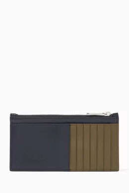 Buy Bottega Veneta Blue Cassette Long Zipped Card Case in  display picture 3