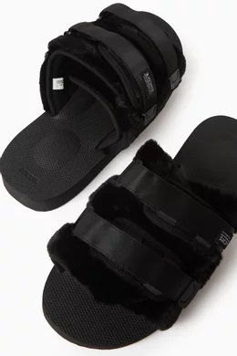 Buy Suicoke Black MOTO-FURab Sandals in Nylon for Men Online