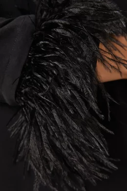 Buy Sleeper Black Detachable Feathers Black Tie Pyjama Set in