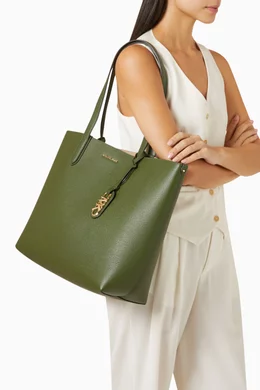 Buy Michael Kors Green XL Eliza Reversible Tote Bag in Pebbled