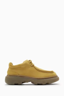 Buy Burberry Yellow Creeper Lace up Shoes in Nubuck for Men Online Ounass Kuwait