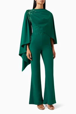 Green cape jumpsuit sales