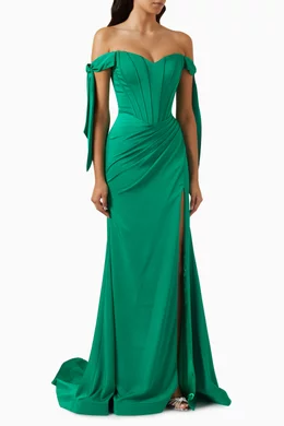 green emerald velvet dress Jovani D5001 Prom Dress - Olive/Gold