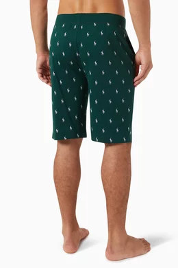 Buy Polo Ralph Lauren Green All-over Pony Sleep Shorts in Cotton