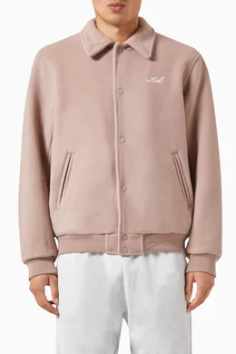 Buy Kith Red Collared Coaches Jacket in Wool for Men Online  