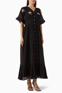 valerie embroidered maxi dress Valerie Petal Embroidered Gown – THEIA