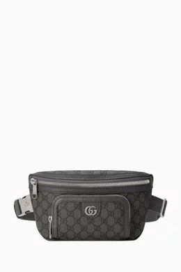 Buy Gucci Grey Ophidia Belt Bag in GG Supreme Canvas Leather for