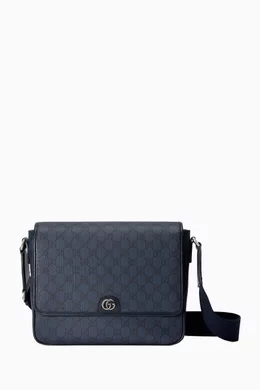 Buy Gucci Blue Ophidia Medium Messenger Bag in GG Supreme Tender