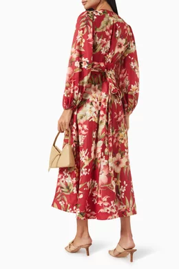 【Zimmermann】Lexi floral linen wrap dress Lexi floral linen wrap dress in multicoloured - Zimmermann