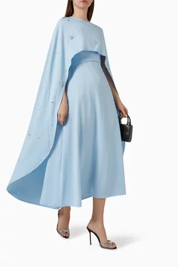 roksanda demetria asymmetric wool jersey dress Buy BYK by Beyanki Blue Crystal-embellished Cape & Set in Stretch-crepe for Women Online SOUSCATEGORIE_ROBE C&T
