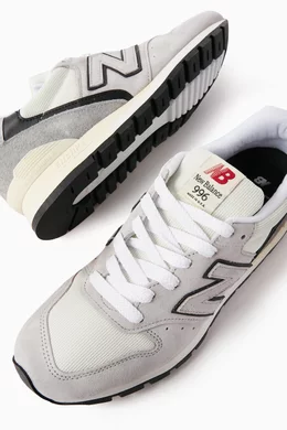 Buy New Balance Grey 996 Made in USA Sneakers in Suede Mesh for