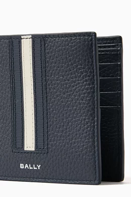 Buy Bally Blue Logo Striped Bifold Wallet in Leather for Men