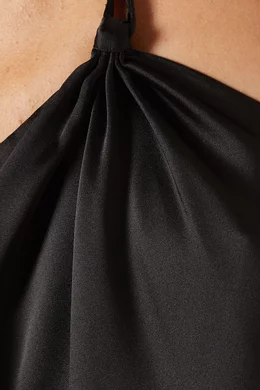open lace back dress One Shoulder Knit Midi Dress main image 0