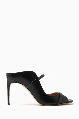 Buy Malone Souliers Black Noah 90 Mule Sandals in Nappa for Women