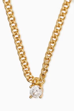 Buy Luv Aj Gold Bardot Stud Charm Necklace in Gold-plated Brass