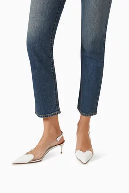 White slingback mules on sale