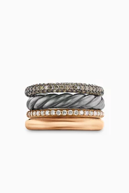 Buy David Yurman Gold DY Mercer™ Melange Multi Row Ring in