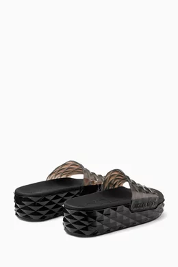 Buy Jimmy Choo Black Diamond Slide Sandals in Rubber for Women Online Ounass Kuwait