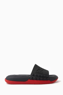 Buy Christian Louboutin Black Take It Easy Slides in Rubber for Men Online Ounass Kuwait