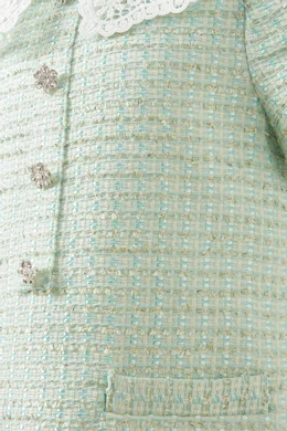 self portrait green tweed dress Khaki Twill Mini Dress – self-portrait