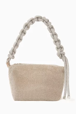 Buy Kara Grey Cobra Pouch Bag in Crystal Mesh for Women Online