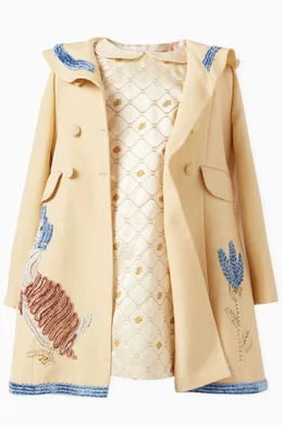 Buy Gucci Neutral x Peter Rabbit™ Coat in Viscose for Girls Online