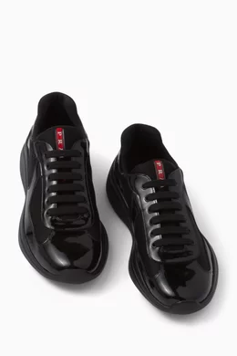 Fabric and leather sneakers prada on sale