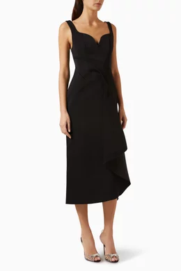 Buy Acler Black Gowrie Midi Dress in Scuba-fabric for Women Online | Ounass  Kuwait