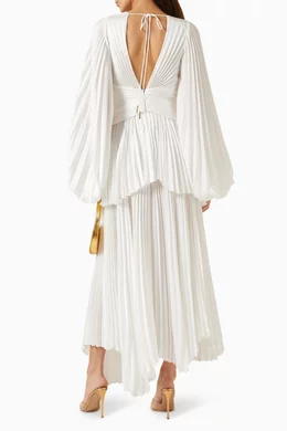 Buy Acler White Finnegan Pleated Maxi Dress for Women Online | Ounass Kuwait
