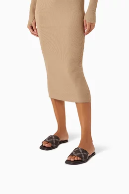 Buy Michael Kors Brown Hayworth Slide Sandals in Empire Logo