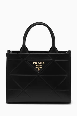 Buy Prada Black Mini Symbole Tote Bag in Leather for Women Online Ounass Kuwait