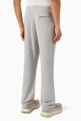 Buy Moncler Grey Logo Patch Track Pants in Cotton Blend Fleece for