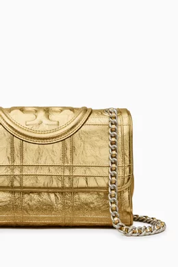 Tory burch fleming metallic small convertible shoulder bag cheap