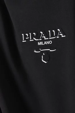 Buy Prada Black Logo T-shirt in Cotton for Men Online Ounass Kuwait