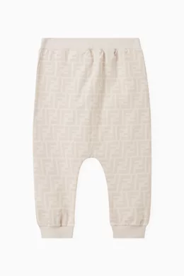 Buy Fendi Neutral FF Logo Pants in Jersey for Baby Girls Online Ounass Kuwait