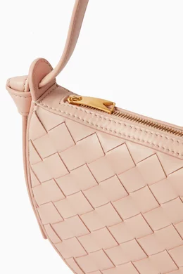 【関税込み】Bottega Veneta ピンク ミニ Sunrise バッグ Bottega Veneta Women's' Mini Sunrise Shoulder Bag in Pink