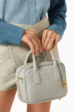 【BOTTEGA VENETA】SMALL GETAWAY TOP HANDLE BAG 0400020184531_AGATEGREY?wid=