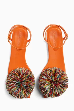 【関税&送料込】Bottega Veneta Orange Leather Adam Sandals IN FLOWER ❤️ Catch Bottega Veneta's striking Adam sandal