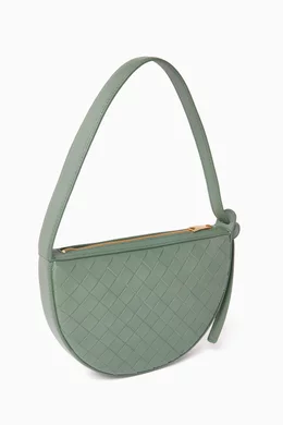 ショルダーバッグ・ポシェット BOTTEGA VENETA MINT GREEN LEATHER MINI SUNRISE SHOULDER BAG Bottega Veneta: Green Mini Sunrise Bag | SSENSE