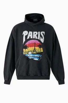 Buy Balenciaga Black Unisex Paris Tropical Hoodie in Vintage